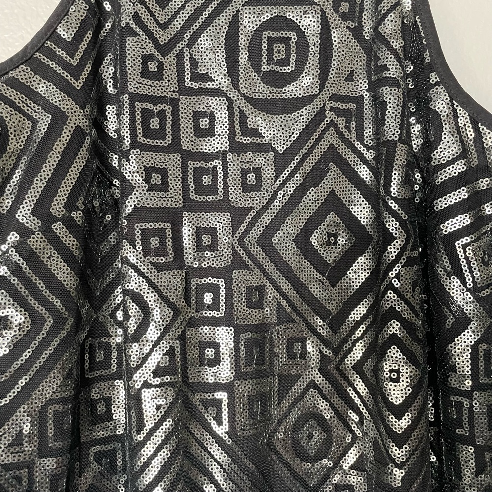 Bcbgeneration Silver Black Sequin Spaghetti Strap… - image 7